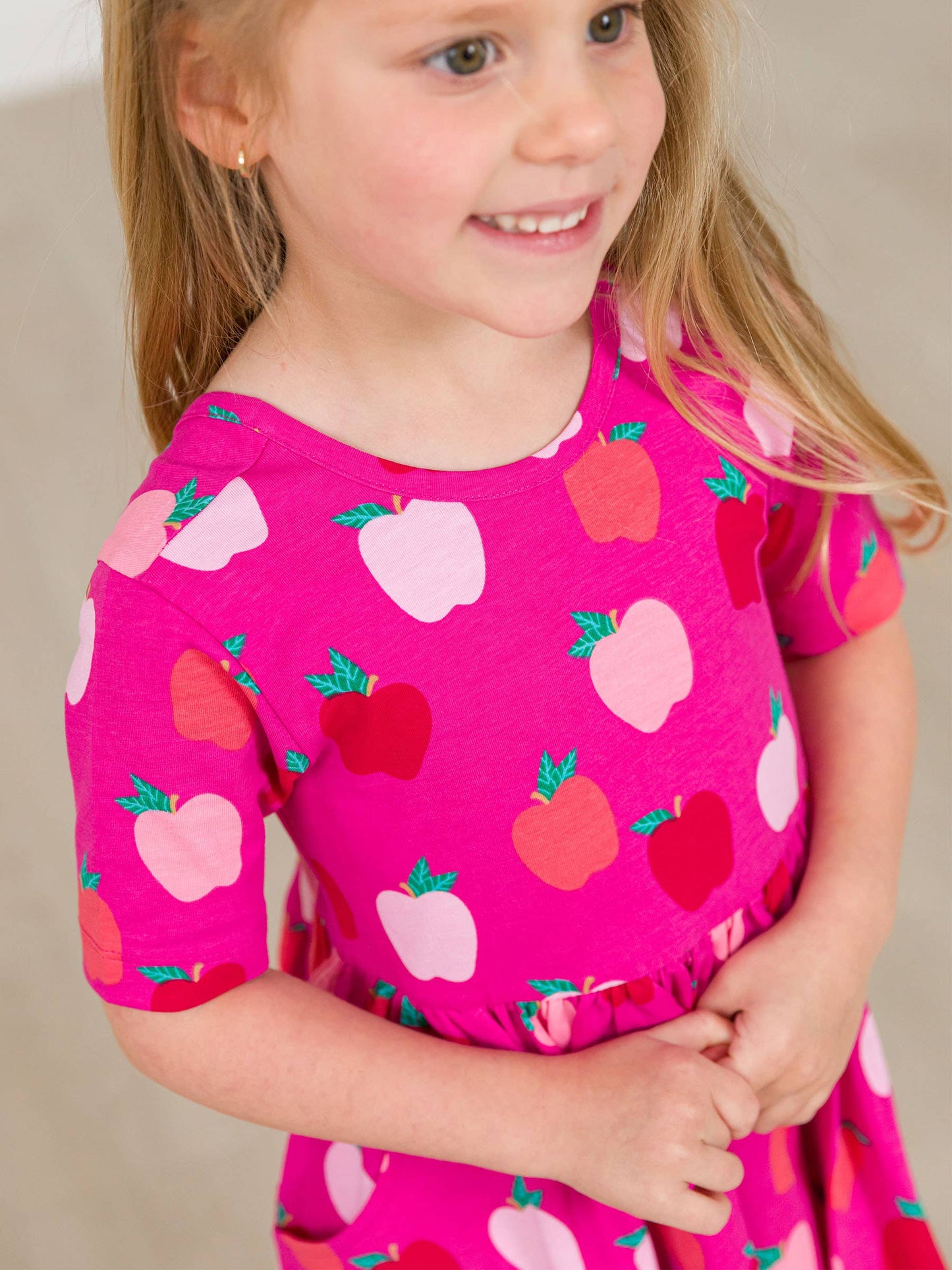 Girls Apple of My Eye Short Sleeve Knit Twirl Dress