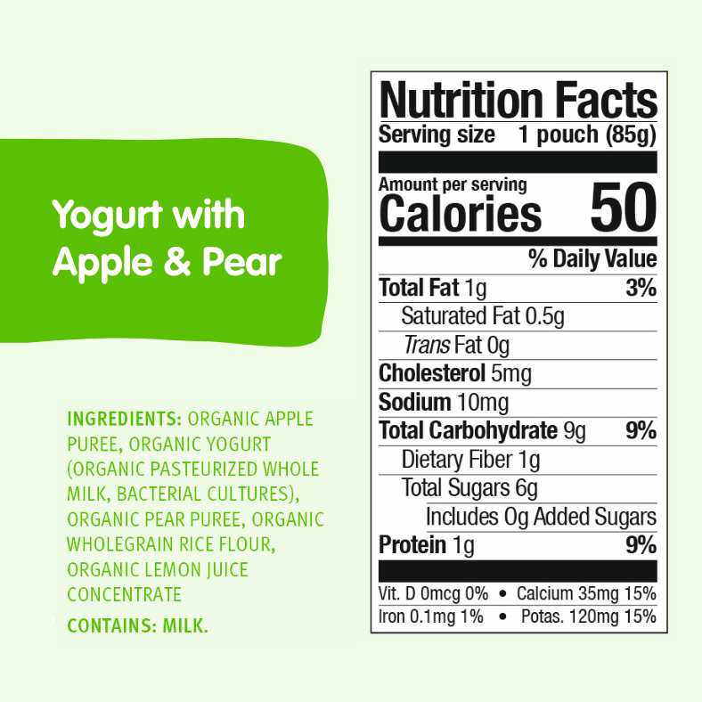 Holle Organic Yogurt Pouches - Apple & Pear