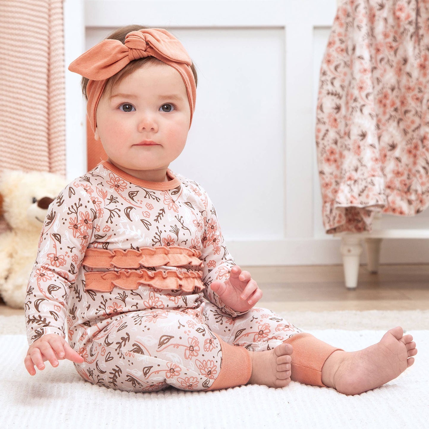 Baby Girl's Wildflowers Bamboo Ruffle Romper