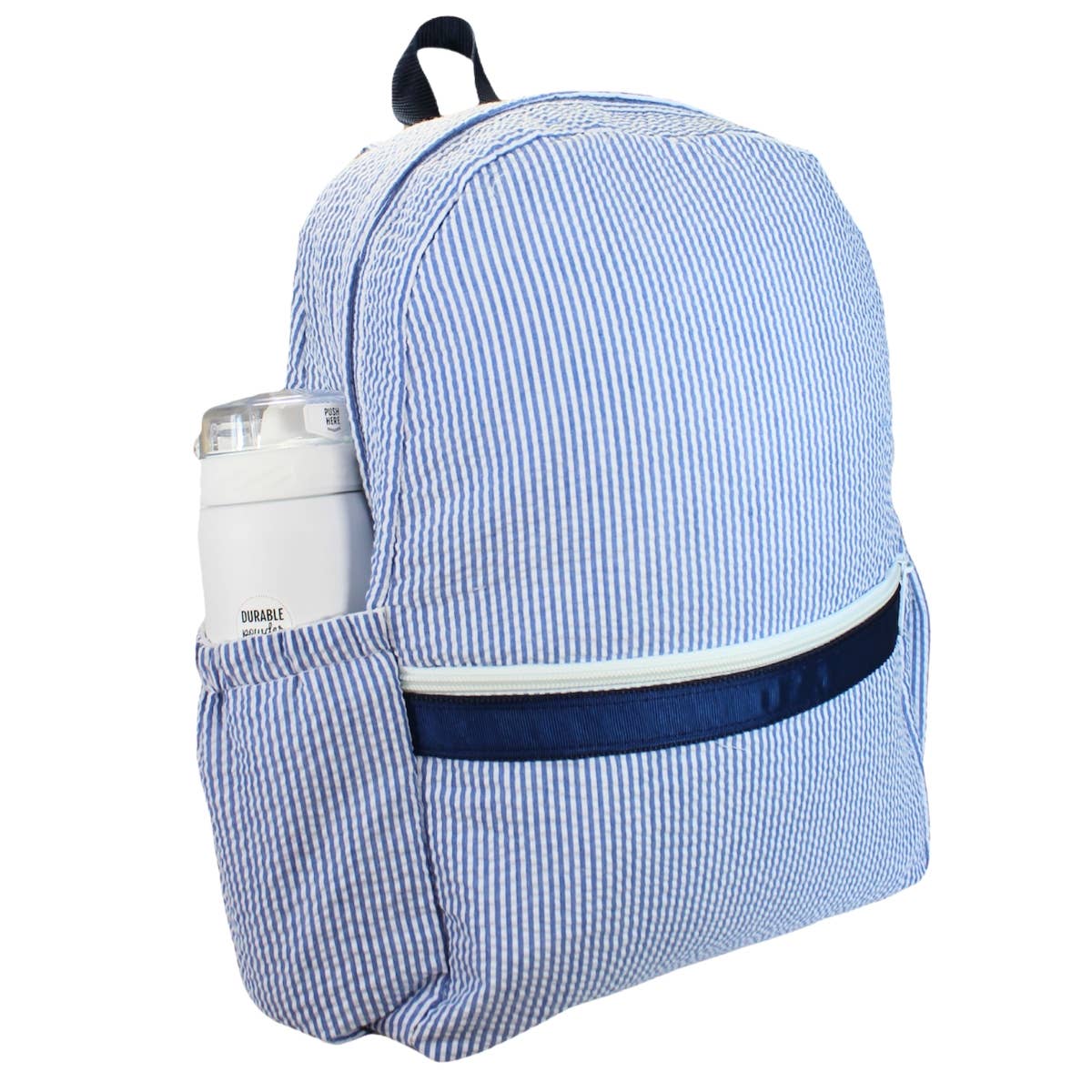 Seersucker Medium Backpack w/ Pocket | Mint