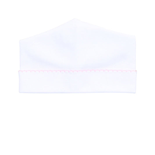 Essentials White Hat with Pink Trim
