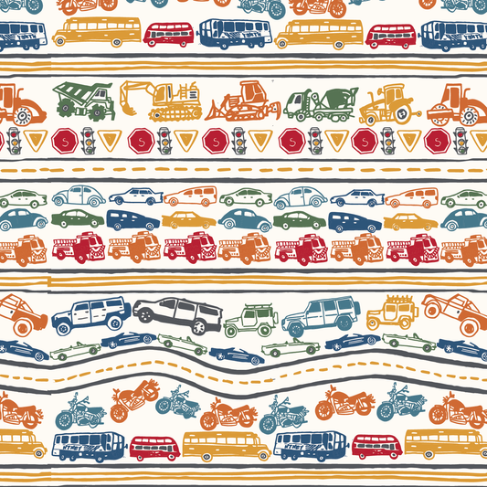 Cars & Trucks Zip Baby Onesie