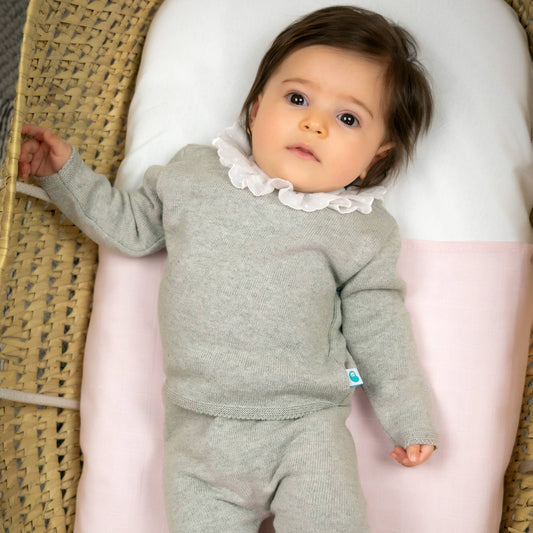 Baby Ruffle Collar Knitted Sweater and Pants Set