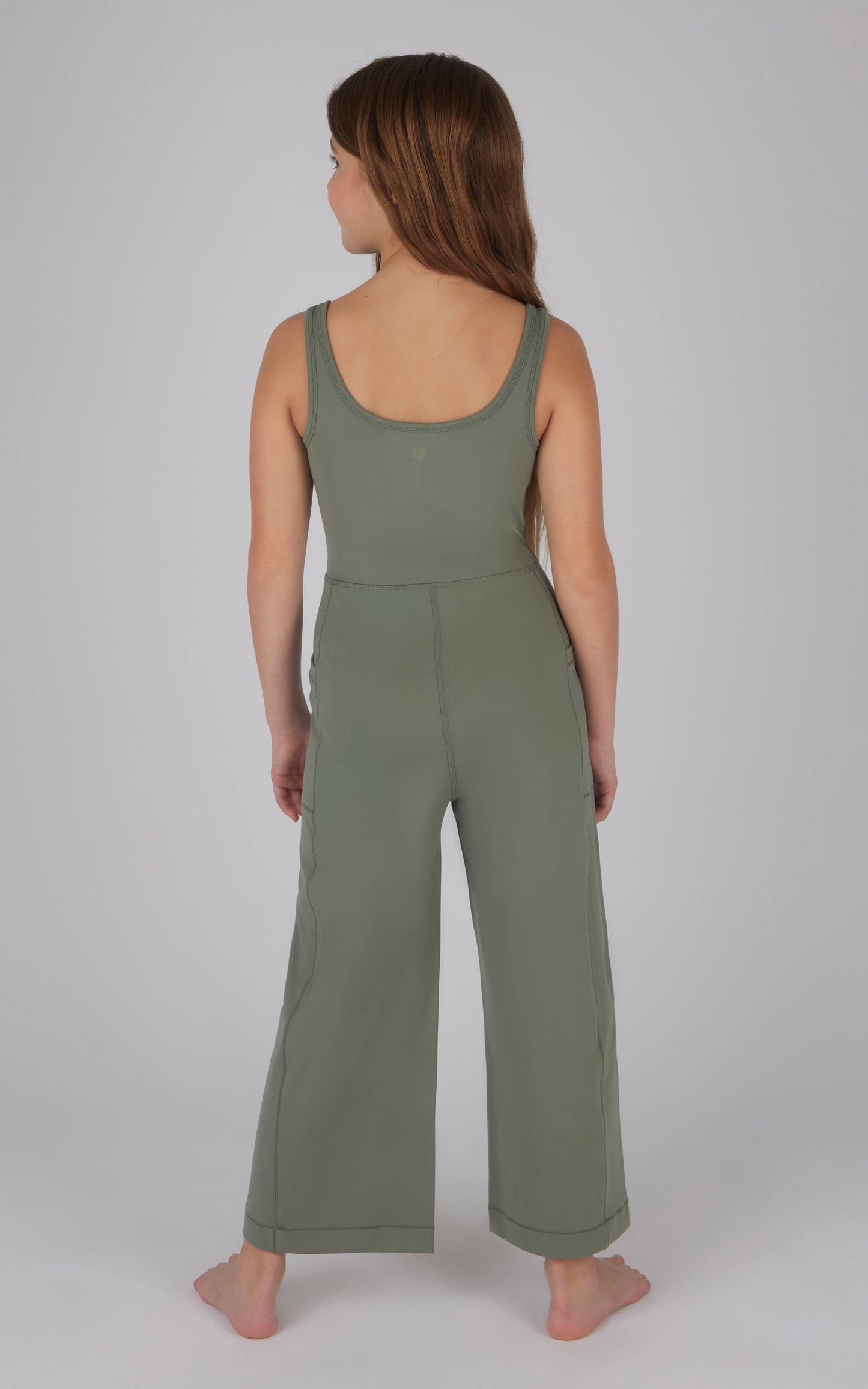 Girls Interlock Everyday Wide Flare Leg Crop Romper