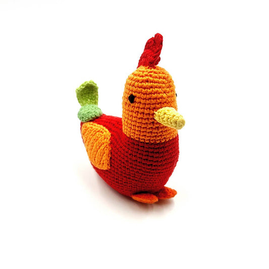Plush Farm Animal - Red Rooster Rattle