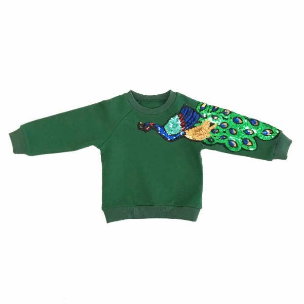 Sequin Peacock Sleeve Sweatshirt