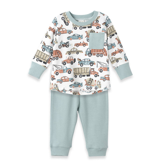 Baby Boy's Let's Ride Bamboo Top & Pants