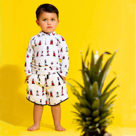 Pocket Swim Trunks- Lighthouse