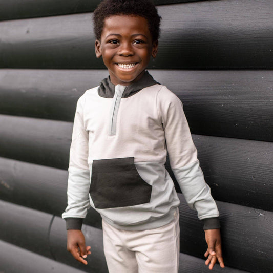 Color Blocked Sweatshirt & Pants Set - Bobcat