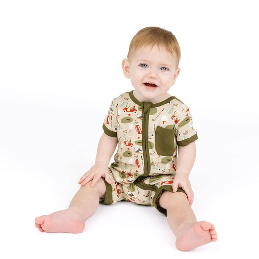 Tee Time Golf Bamboo Baby Shortie Romper