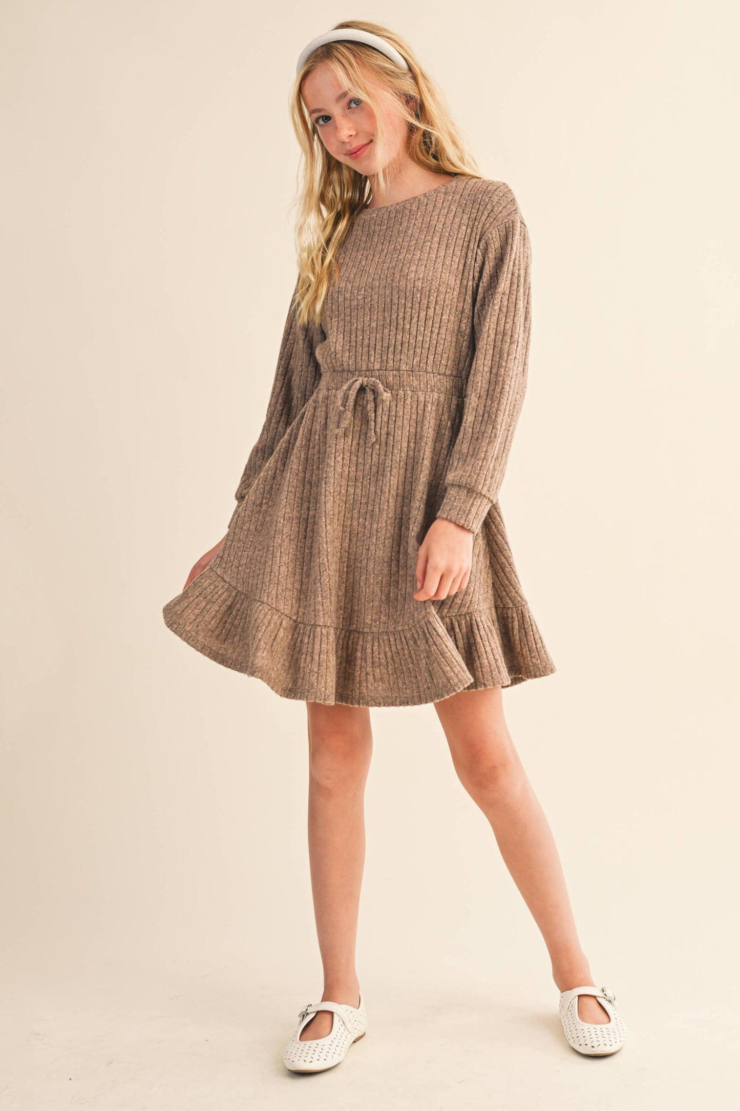TWEEN KIDS GIRLS HACCI LONG SLEEVE DRESS
