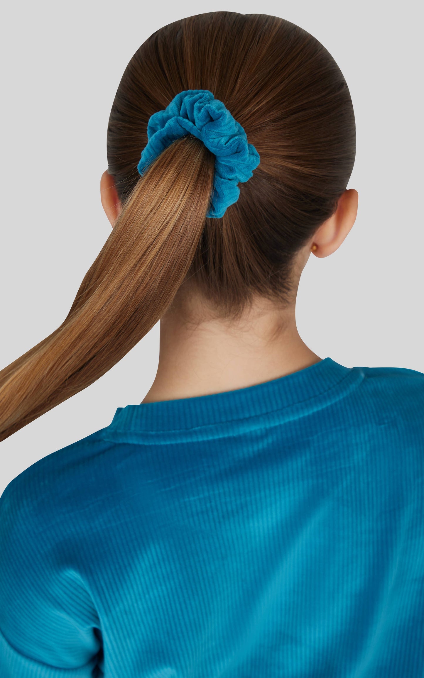 Rib Velour Crew Neck, Flared Pant, & Scrunchie set