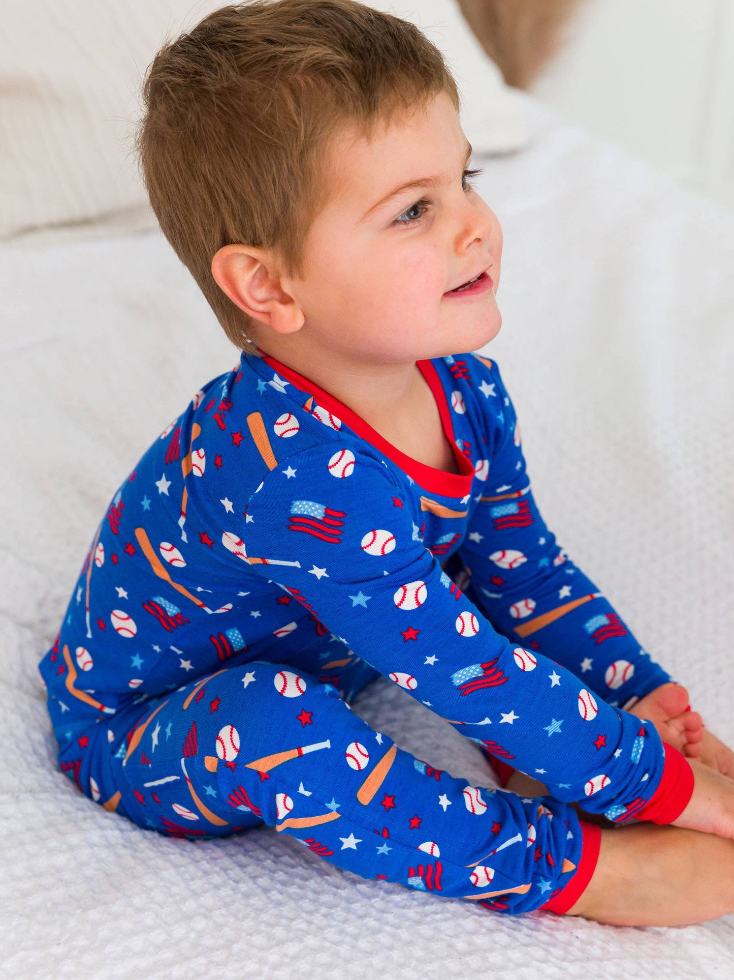 Boys Play Ball Bamboo Viscose Long Sleeve Pajama Set