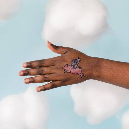Flying Pig Tattoo Pair
