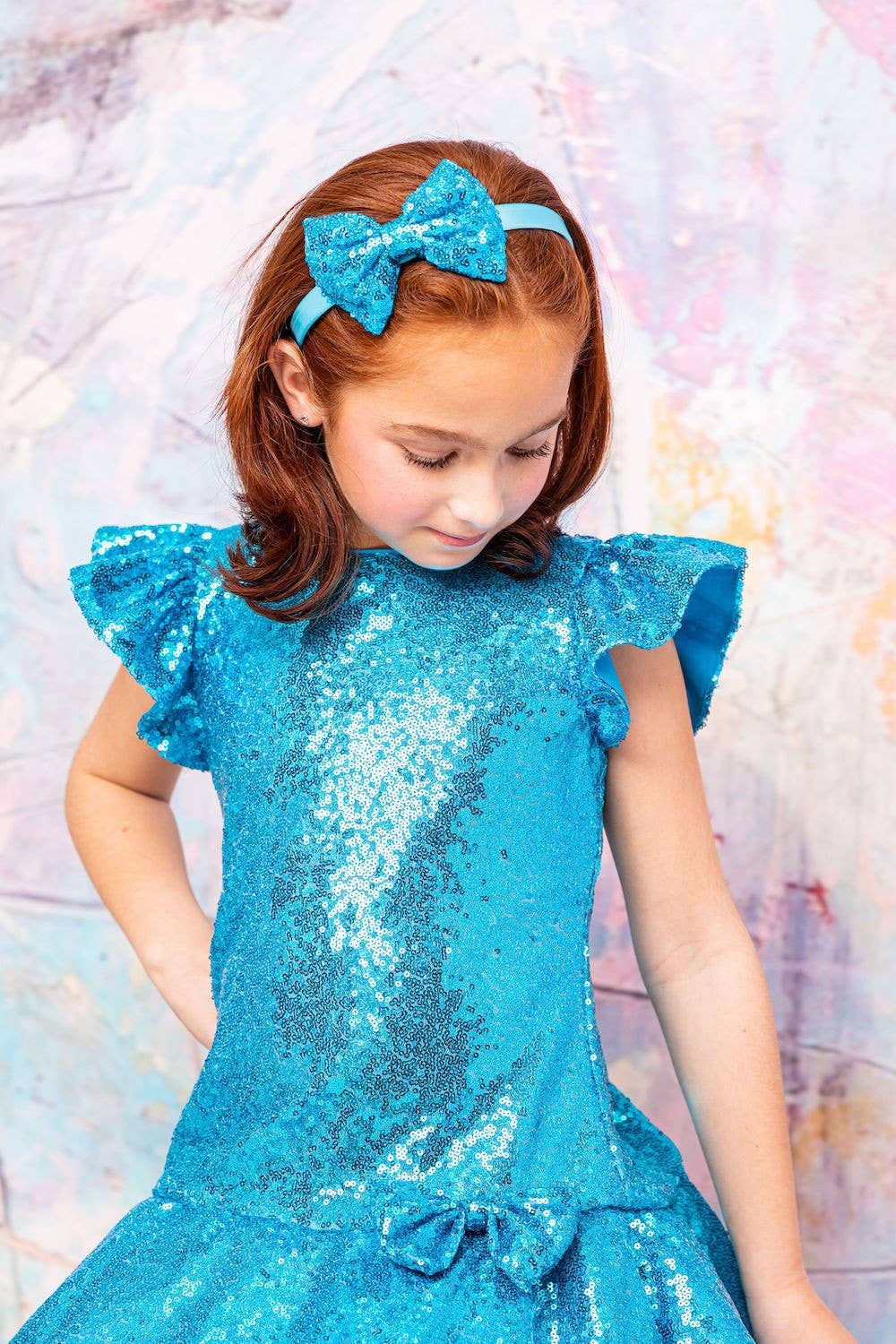 Satin Headband with Sequin Bow