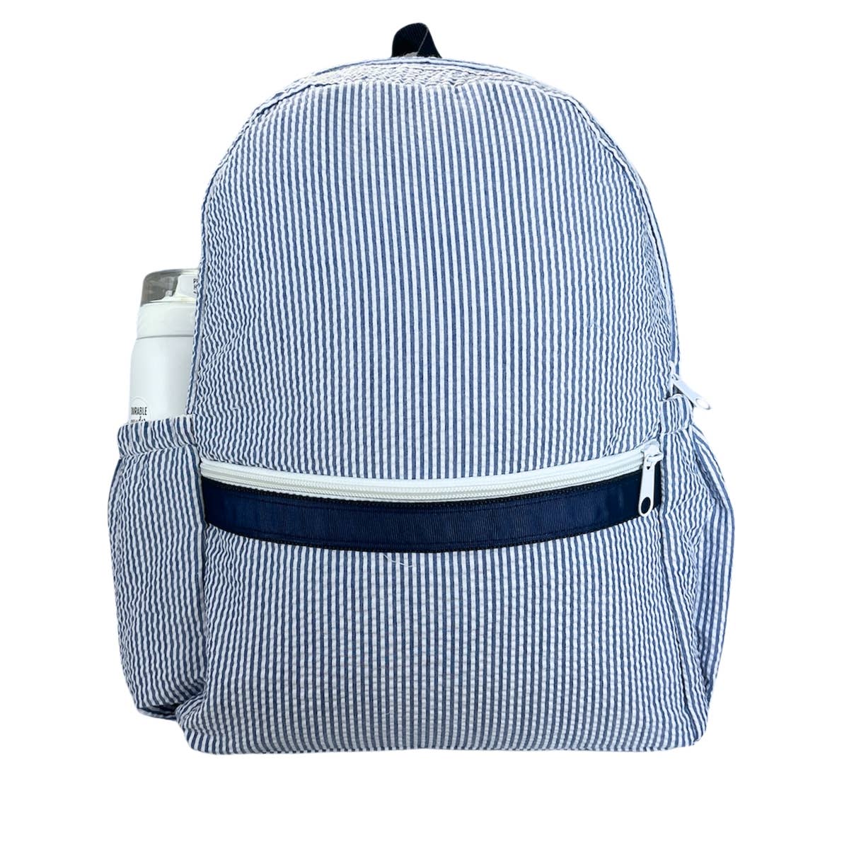 Seersucker Medium Backpack w/ Pocket | Mint