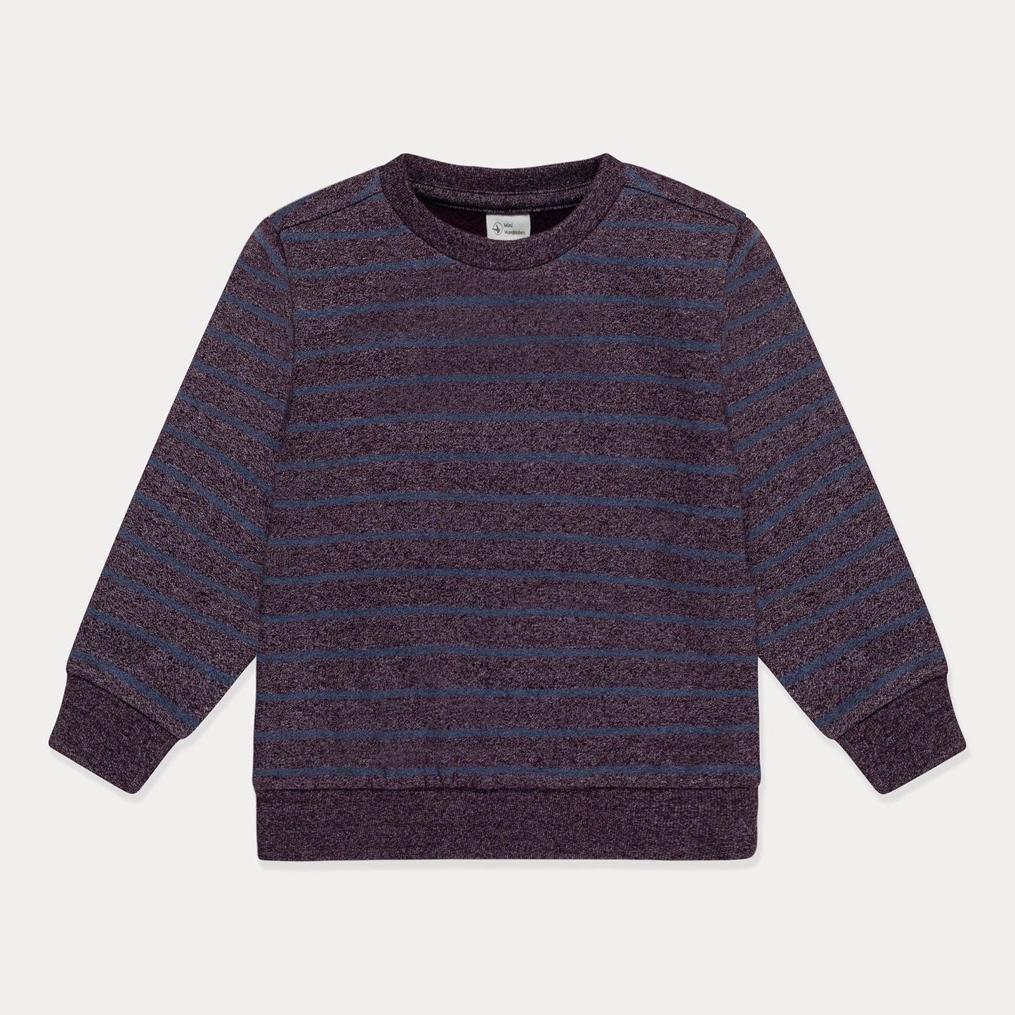 Crewneck Sweatshirt, Striped Soft Fleece