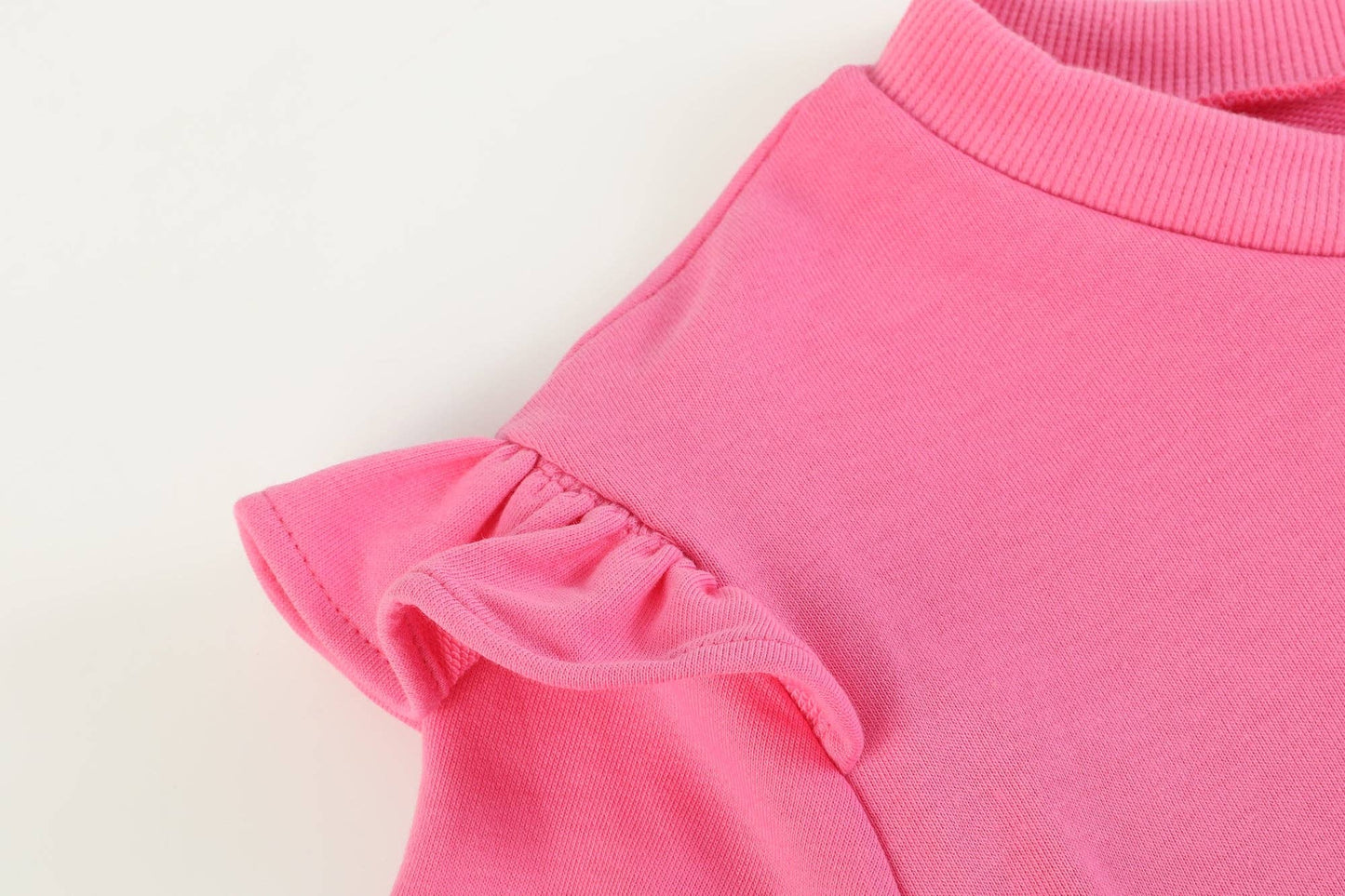 Pink Ruffle Sweatshirt with Jogger Pant Set