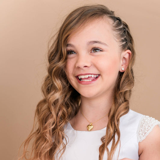14K Gold-Plated Heart Locket for Little Girls and Kids