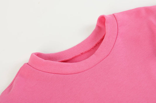 Pink Ruffle Sweatshirt with Jogger Pant Set