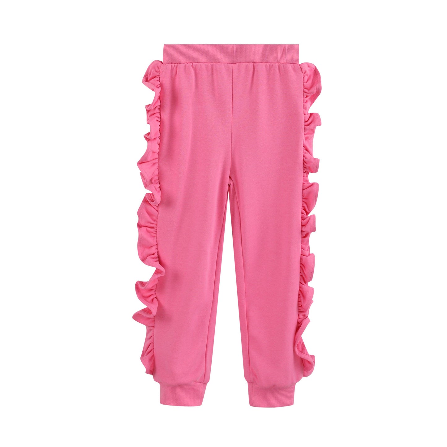 Pink Ruffle Sweatshirt with Jogger Pant Set