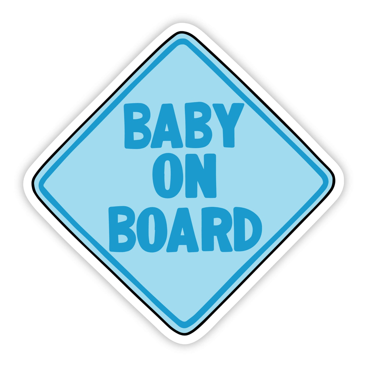 Big Moods - Baby On Board Blue - Large 5" x 5" Sticker