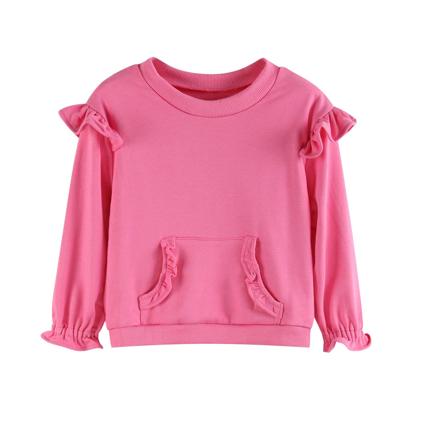 Pink Ruffle Sweatshirt with Jogger Pant Set