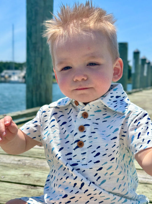 Swimmin' Fishies Polo Romper