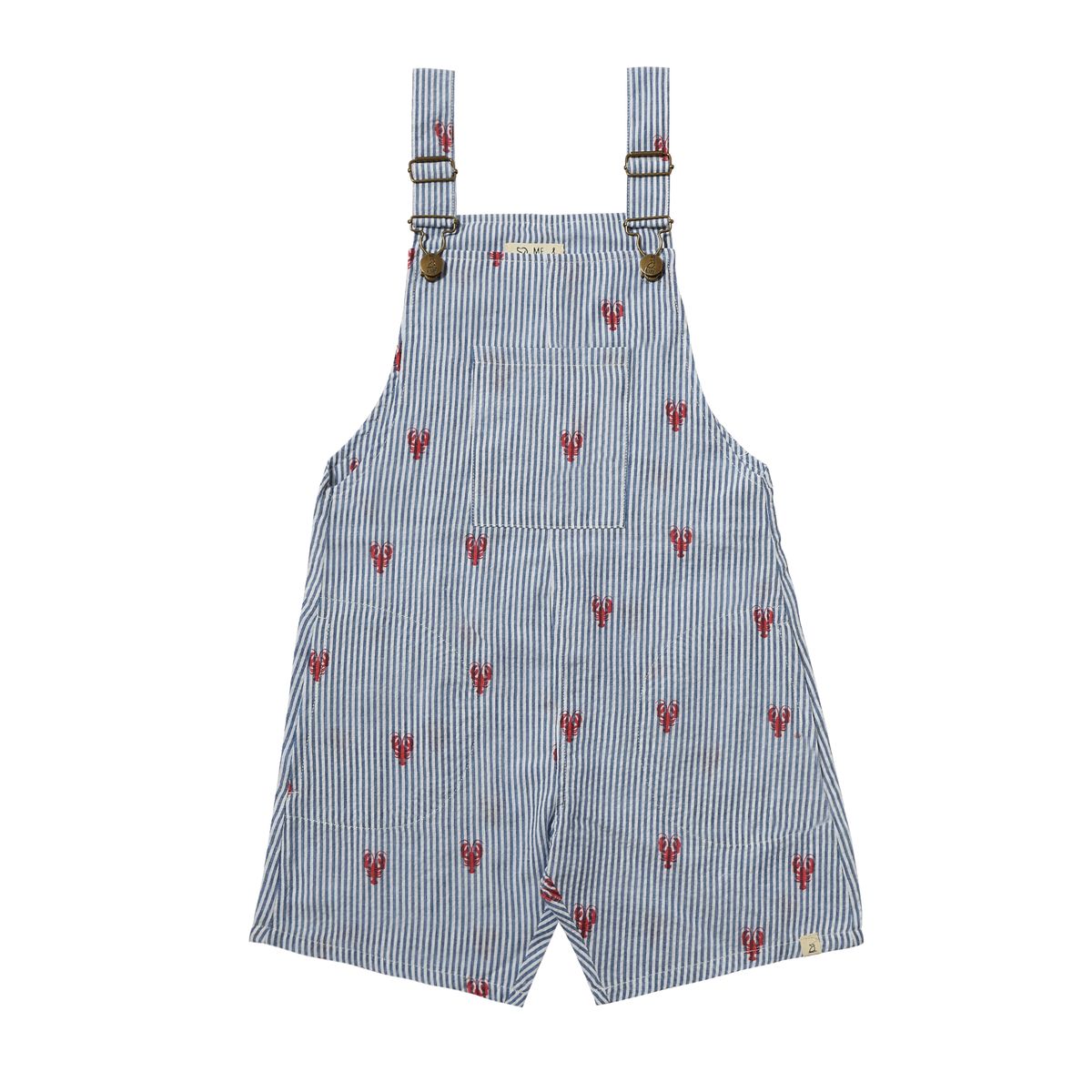 Woven Seersucker Lobster Overalls