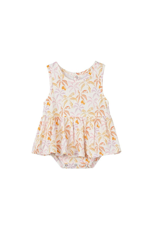 Nellie Onesie Dress- Palms