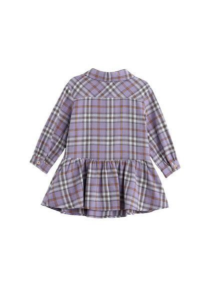 Char Dress Long Sleeve Plaid Dropwaist Flannel Dress