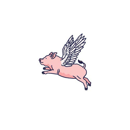 Flying Pig Tattoo Pair