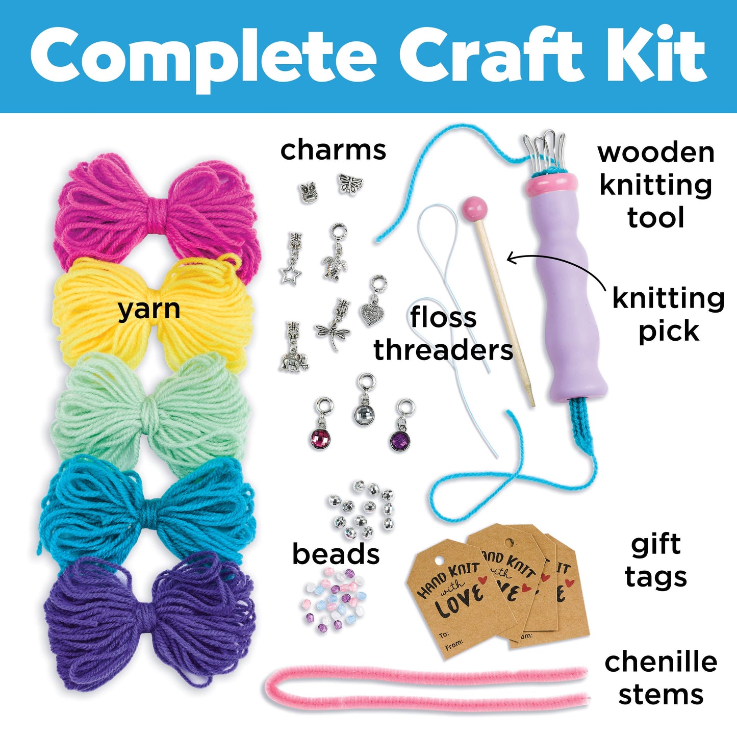 Quick Knit Charm Bracelets DIY Craft Kit for Kids