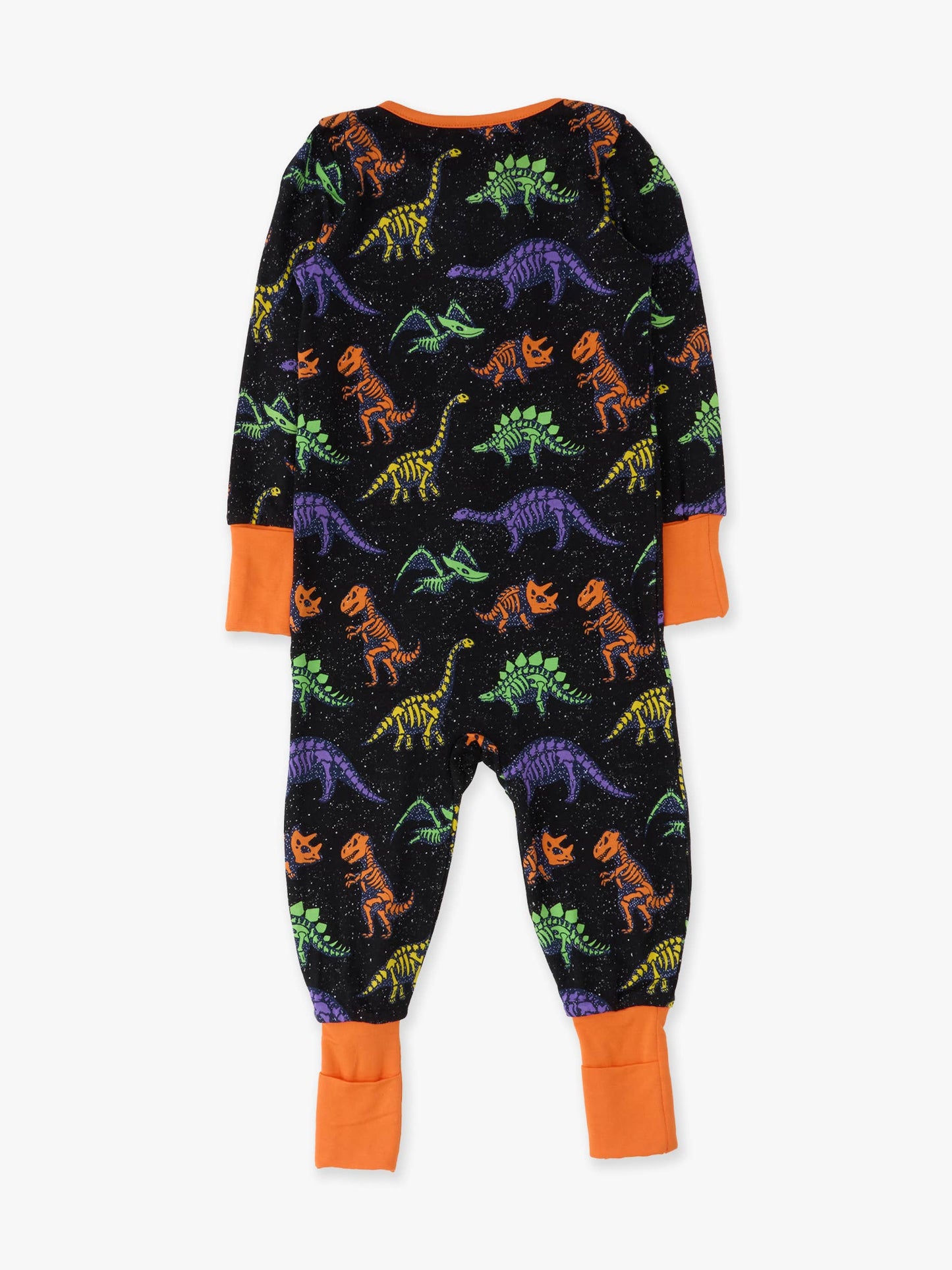 SoftSnooze™ Baby Bamboo Viscose Prehistoric Dinosaur Pals Glow-In-The-Dark Convertible One Piece Footie Pajama