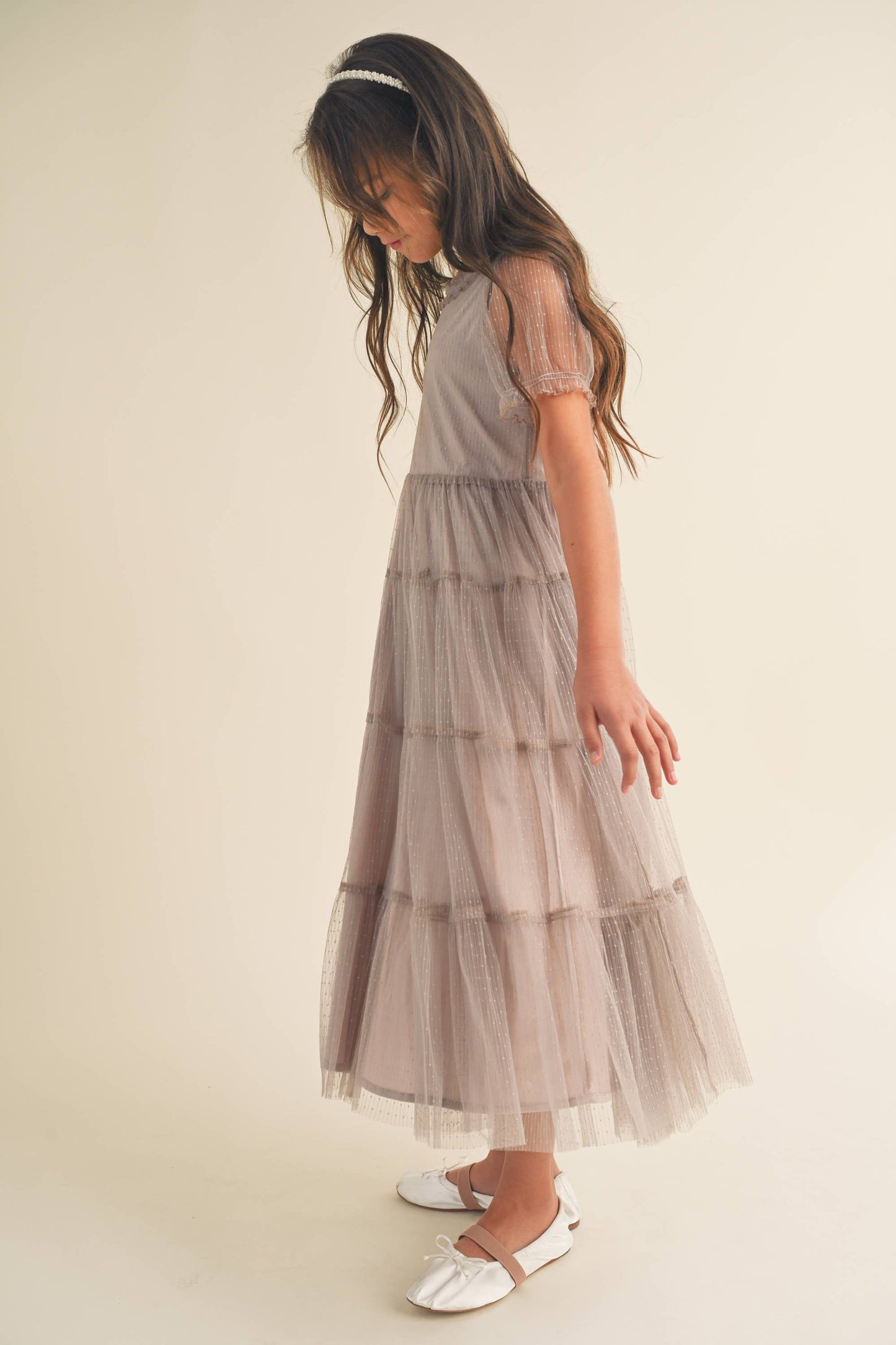 Puff Sleeve Tiered Midi Dress