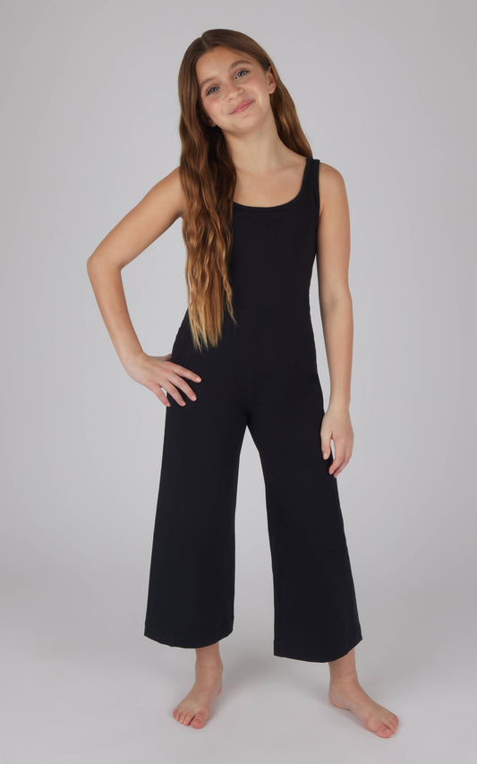 Girls Interlock Everyday Wide Flare Leg Crop Romper