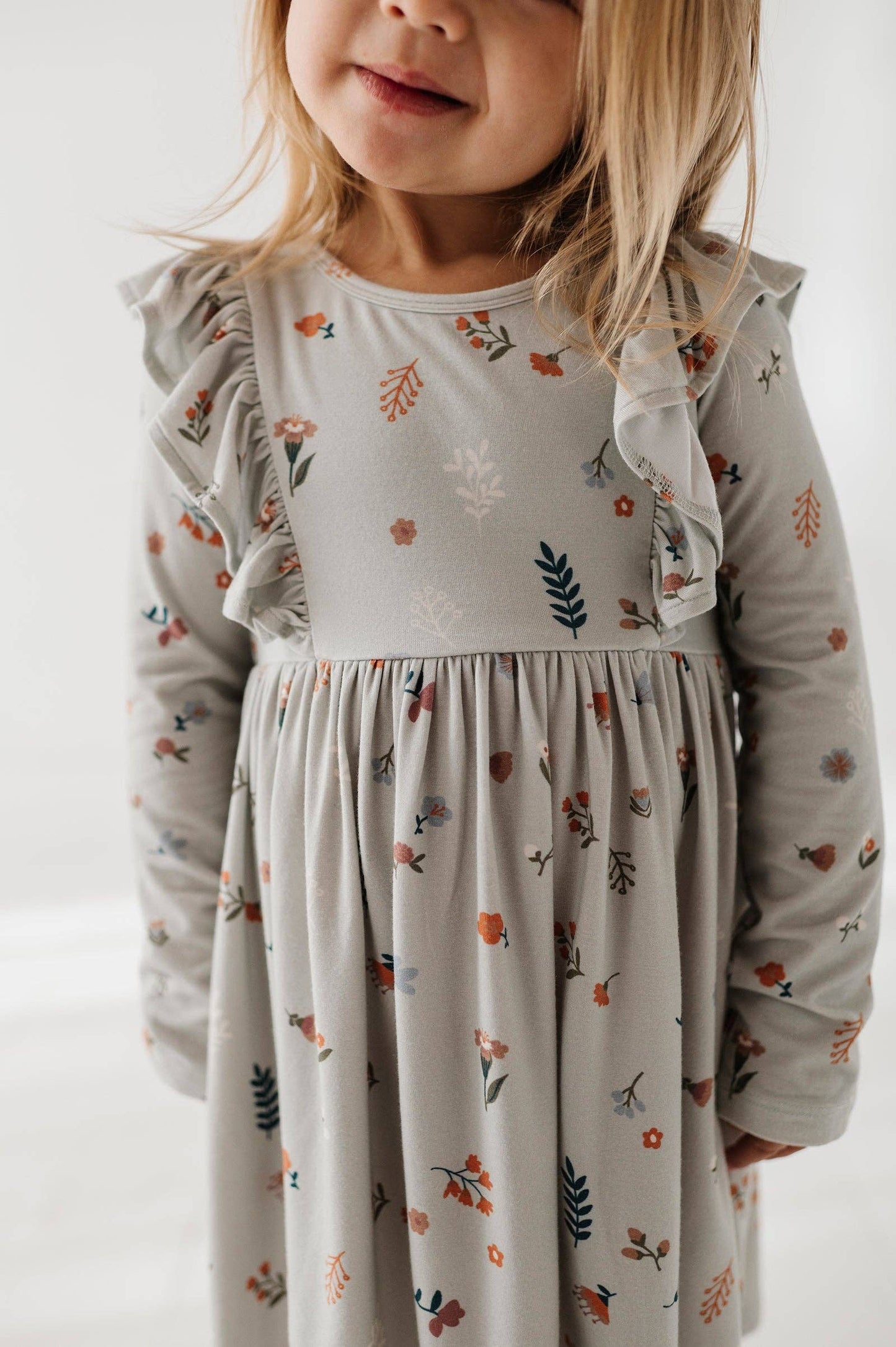 Long Sleeve Bamboo Ruffle Dress