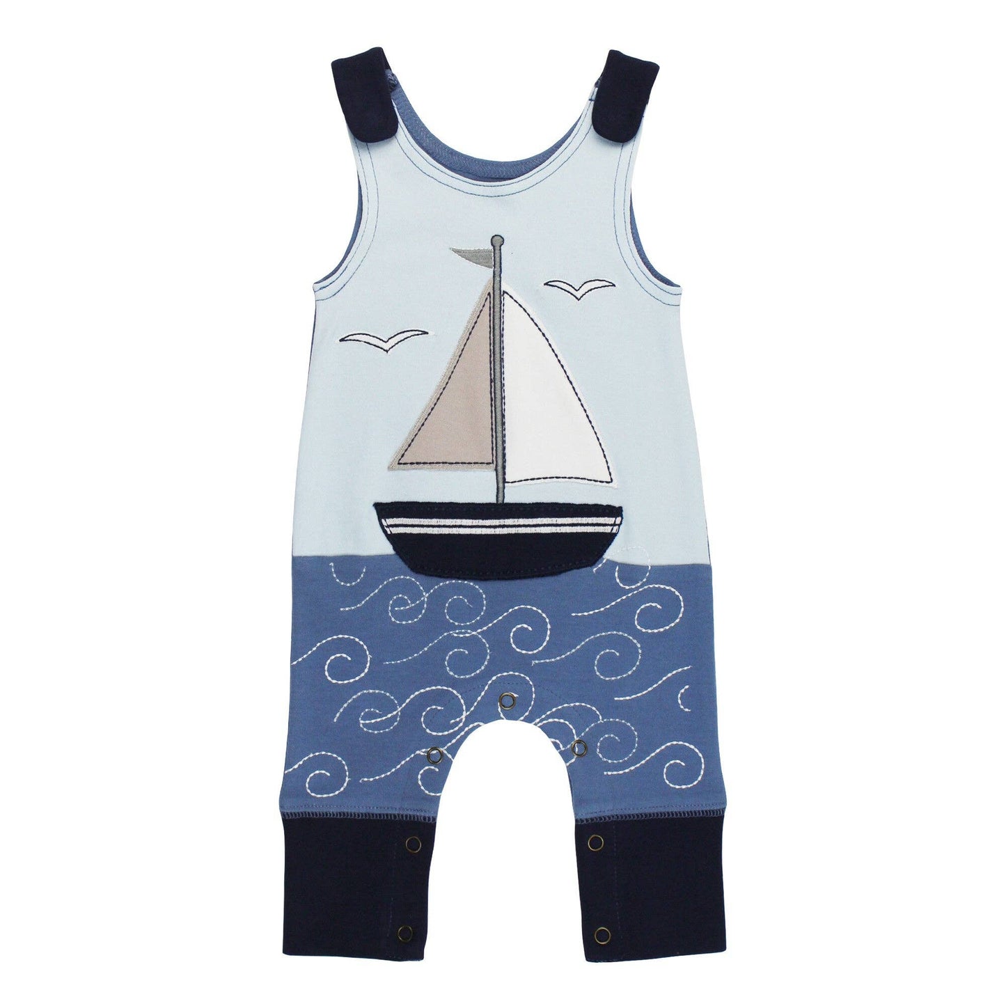 Sailboat | Organic Applique Harem Romper