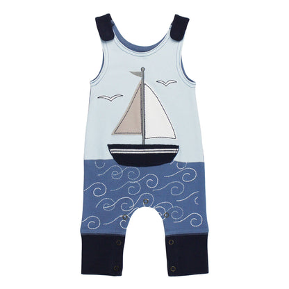 Sailboat | Organic Applique Harem Romper