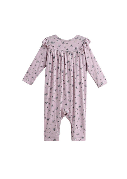 Victoria Floral Print Ruffle Shoulder Straight Leg Romper