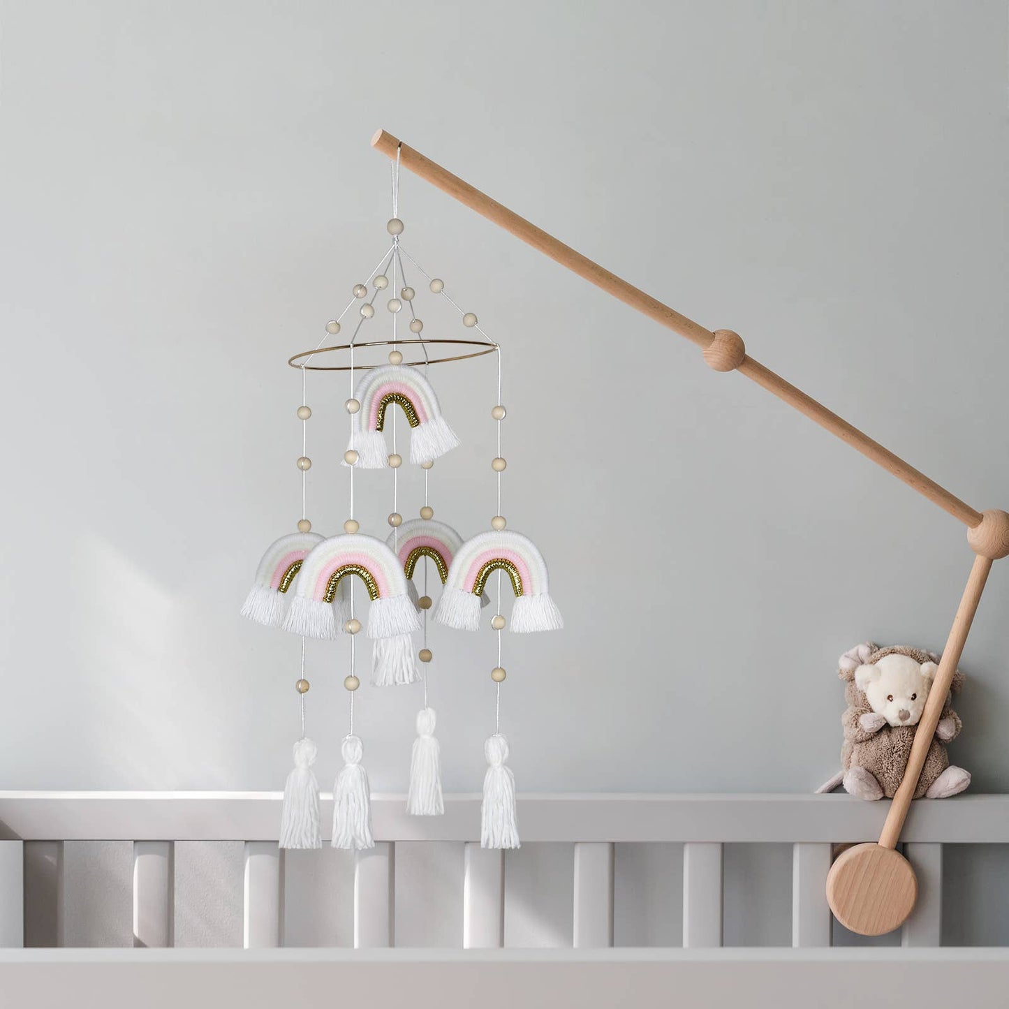 Handmade Rainbow Hanging Baby Crib Mobile For Nursery Room