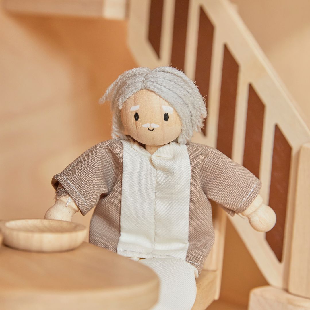 Grandfather Dollhouse Figure - Fair Skin Tone