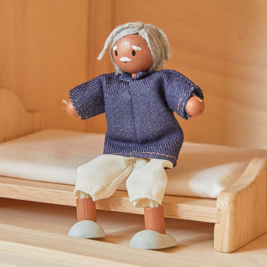 Grandfather Dollhouse Figure - Medium Skin Tone