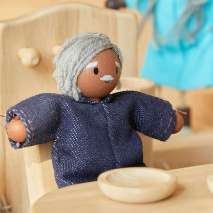 Grandfather Dollhouse Figure - Medium Skin Tone