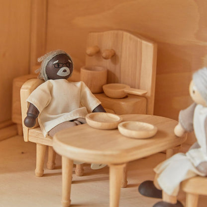 Grandfather Dollhouse Figure - Dark Skin Tone