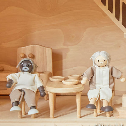 Grandfather Dollhouse Figure - Dark Skin Tone