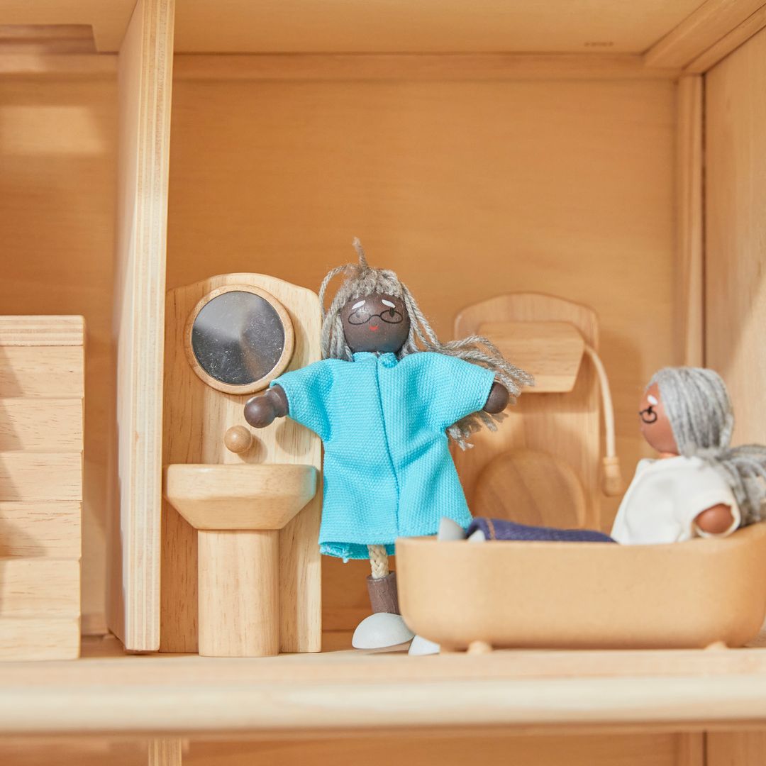 Grandmother Dollhouse Figure - Dark Skin Tone