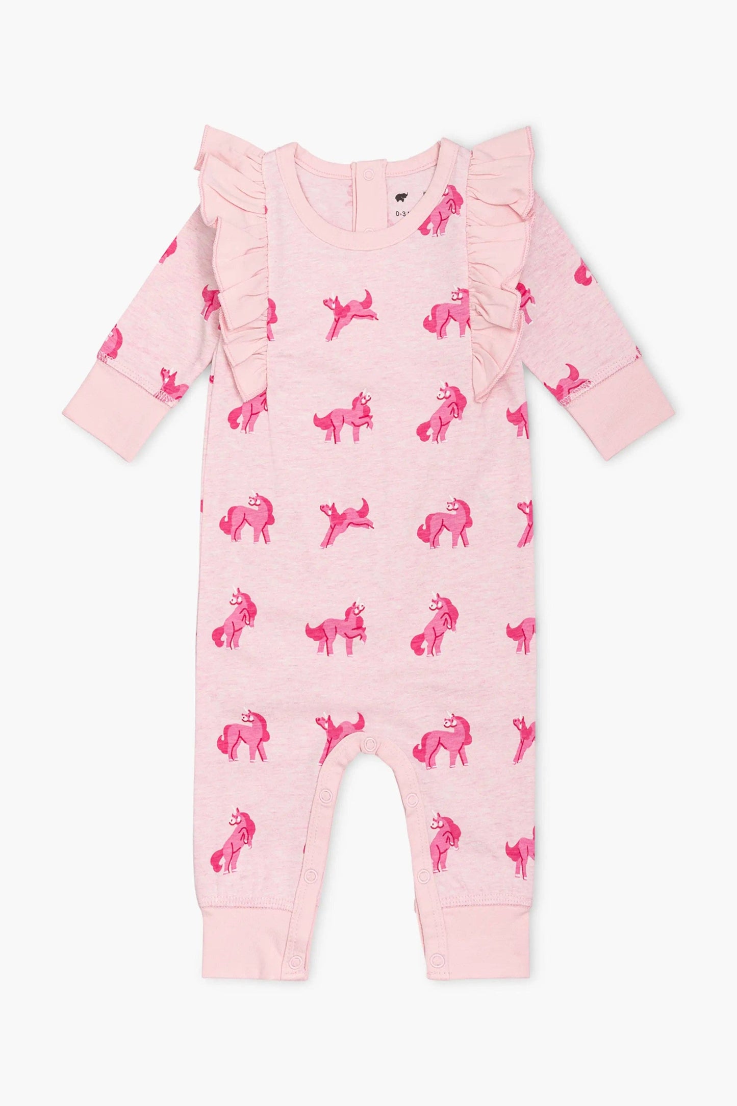 Double Ruffle Romper - Pink Unicorns