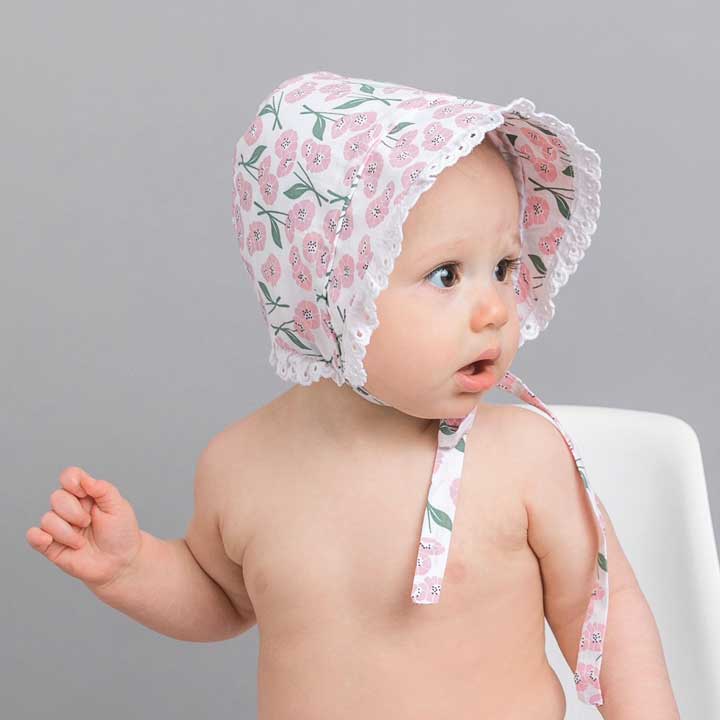 Blush Pink Poppy Baby Bonnet