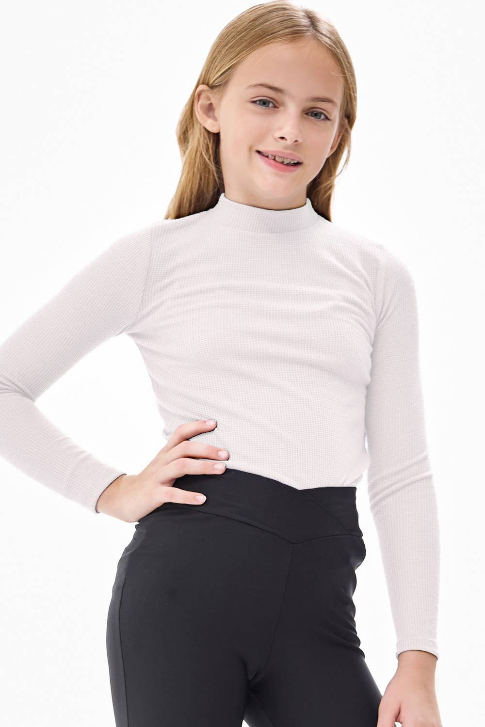 Thermal Knit Mock Neck Basic Top